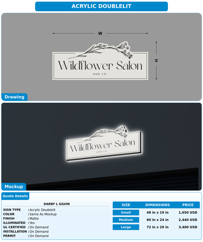 CUSTOM MOCKUP SIGN FOR Darby L Gilvin