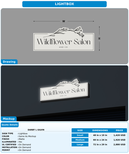 CUSTOM MOCKUP SIGN FOR Darby L Gilvin