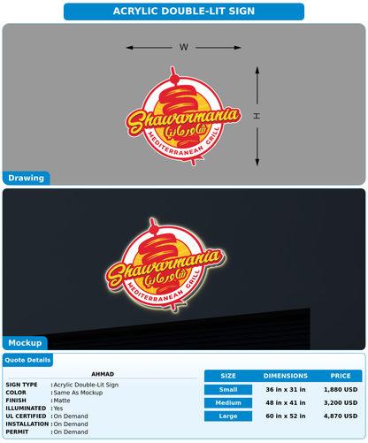 CUSTOM MOCKUP SIGN FOR Ahmad