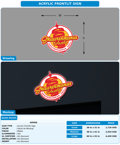CUSTOM MOCKUP SIGN FOR Ahmad