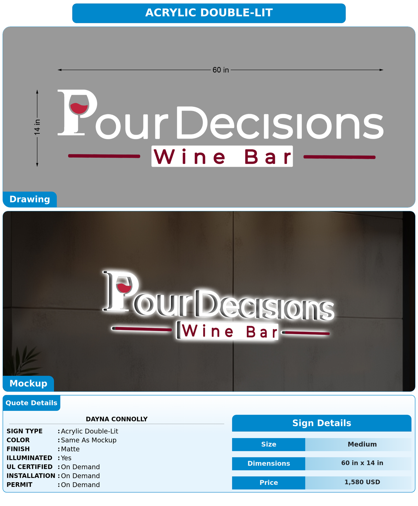 CUSTOM MOCKUP SIGN FOR Dayna Connolly