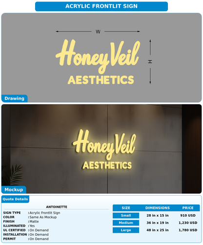 CUSTOM MOCKUP SIGN FOR Antoinette