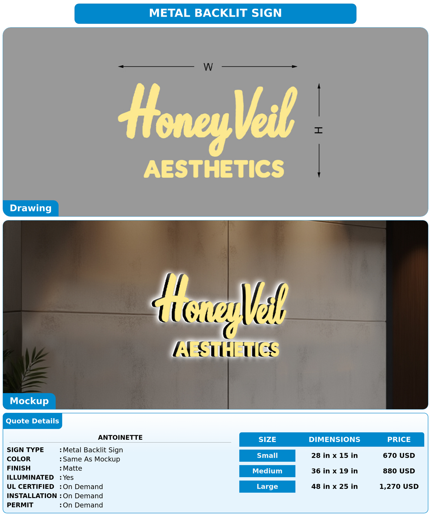 CUSTOM MOCKUP SIGN FOR Antoinette