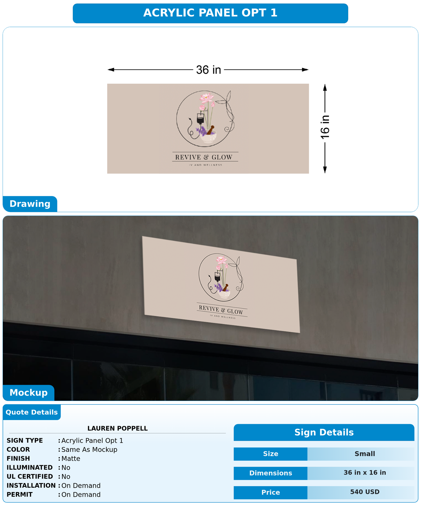 CUSTOM MOCKUP SIGN FOR Lauren Poppell