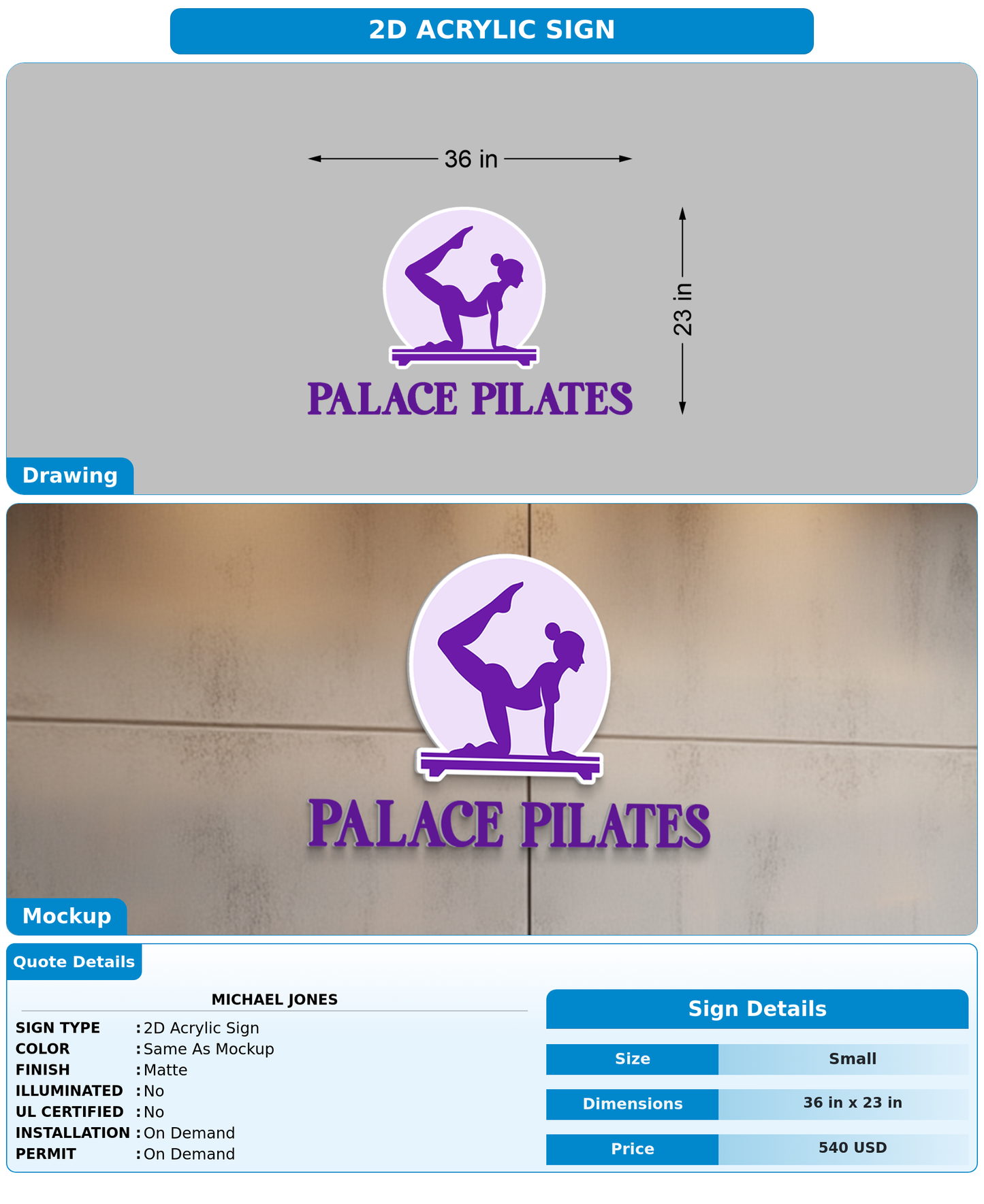CUSTOM MOCKUP SIGN FOR MICHAEL JONES