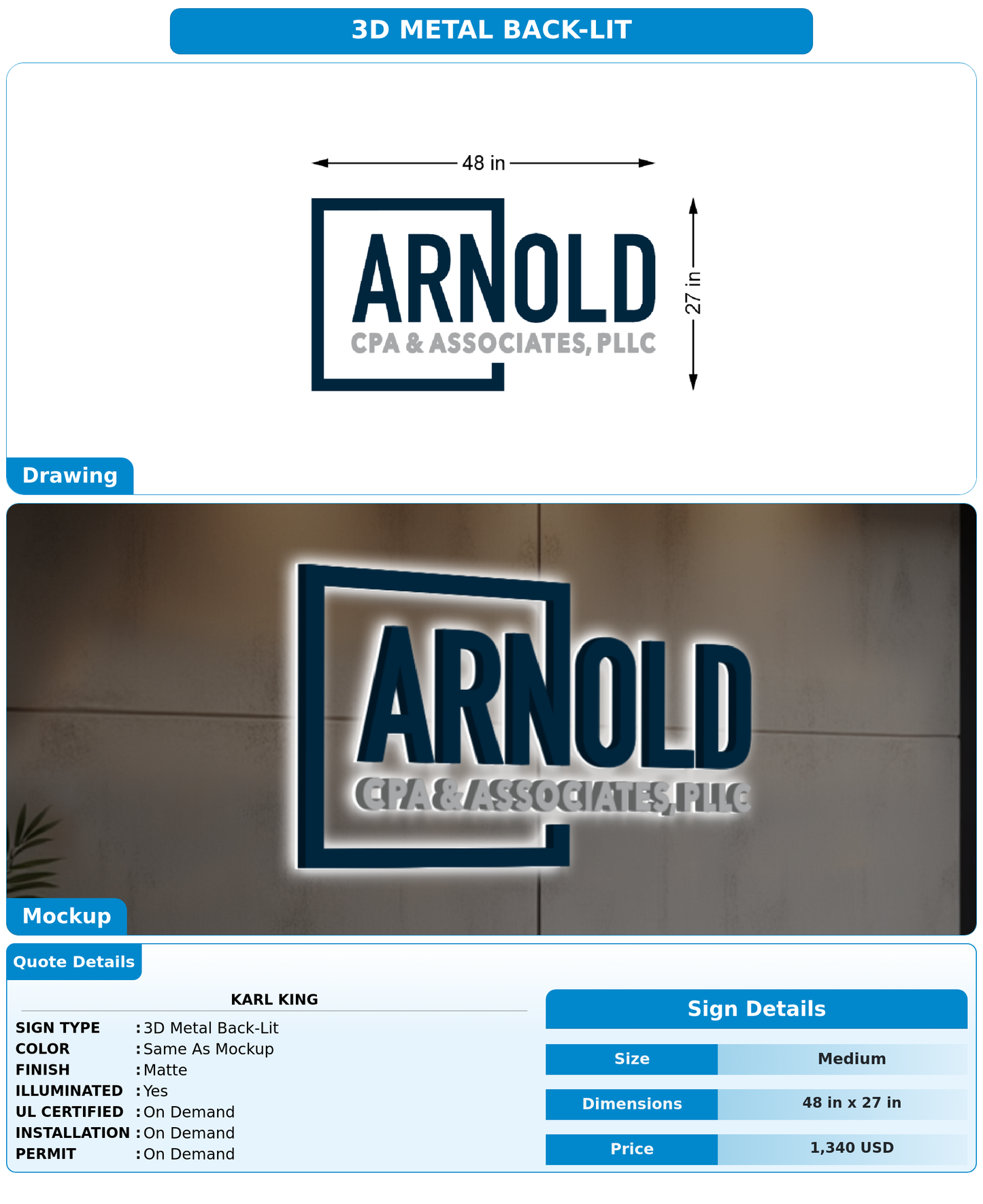 CUSTOM MOCKUP SIGN FOR Karl King