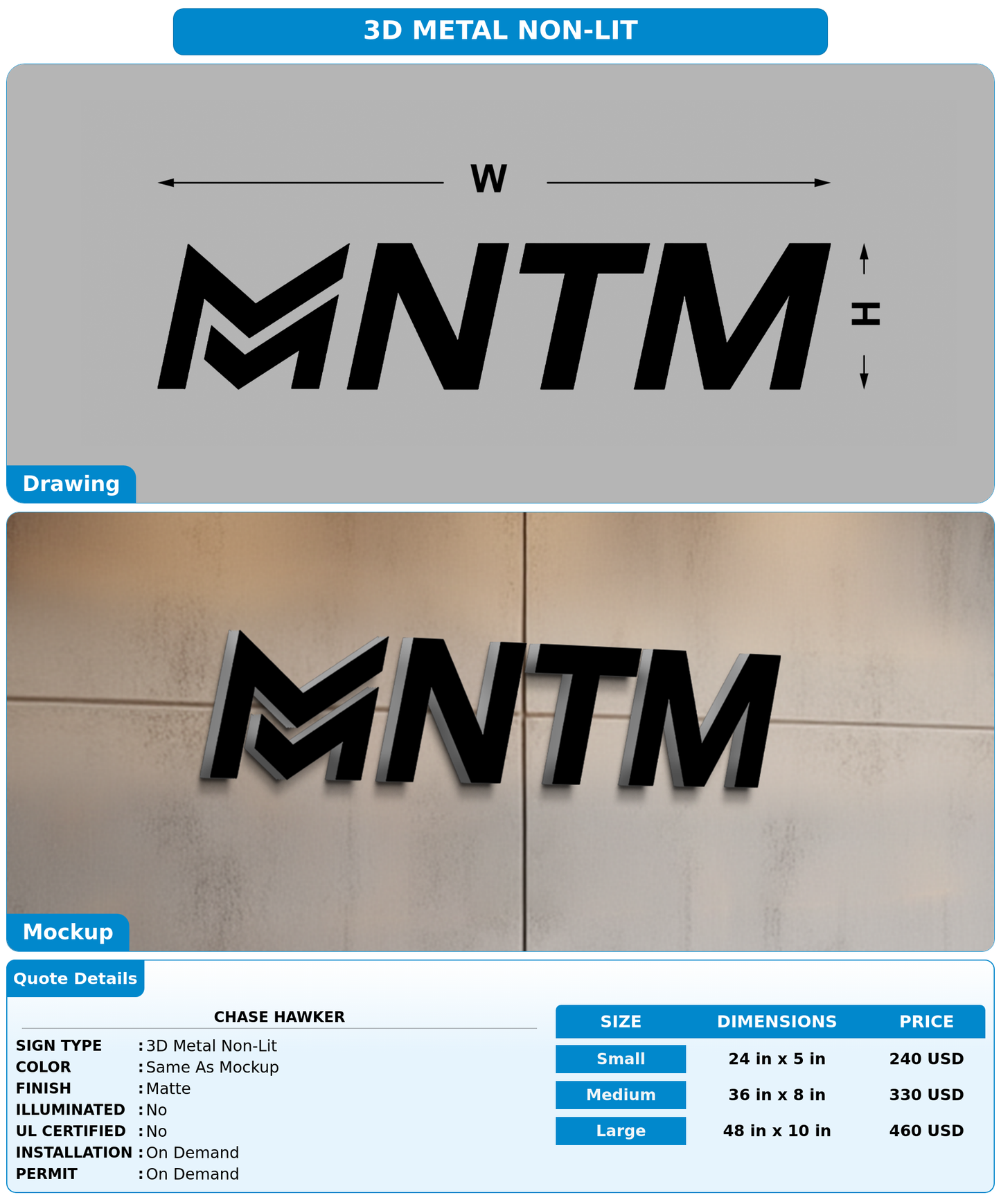 CUSTOM MOCKUP SIGN FOR Chase Hawker