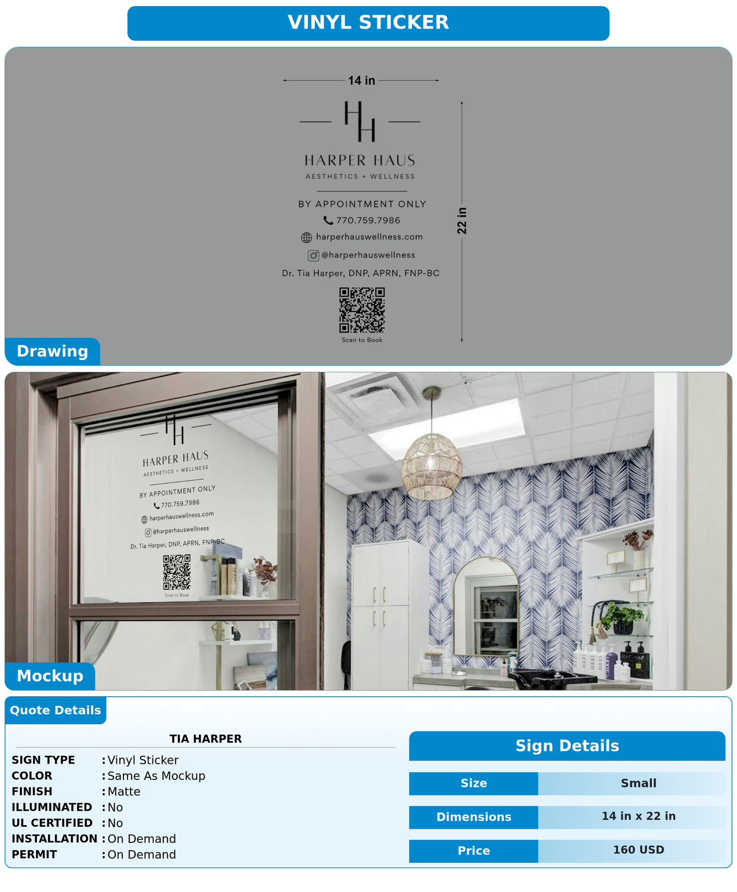 CUSTOM MOCKUP SIGN FOR Tia Harper