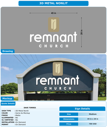CUSTOM MOCKUP SIGN FOR Dave Torres