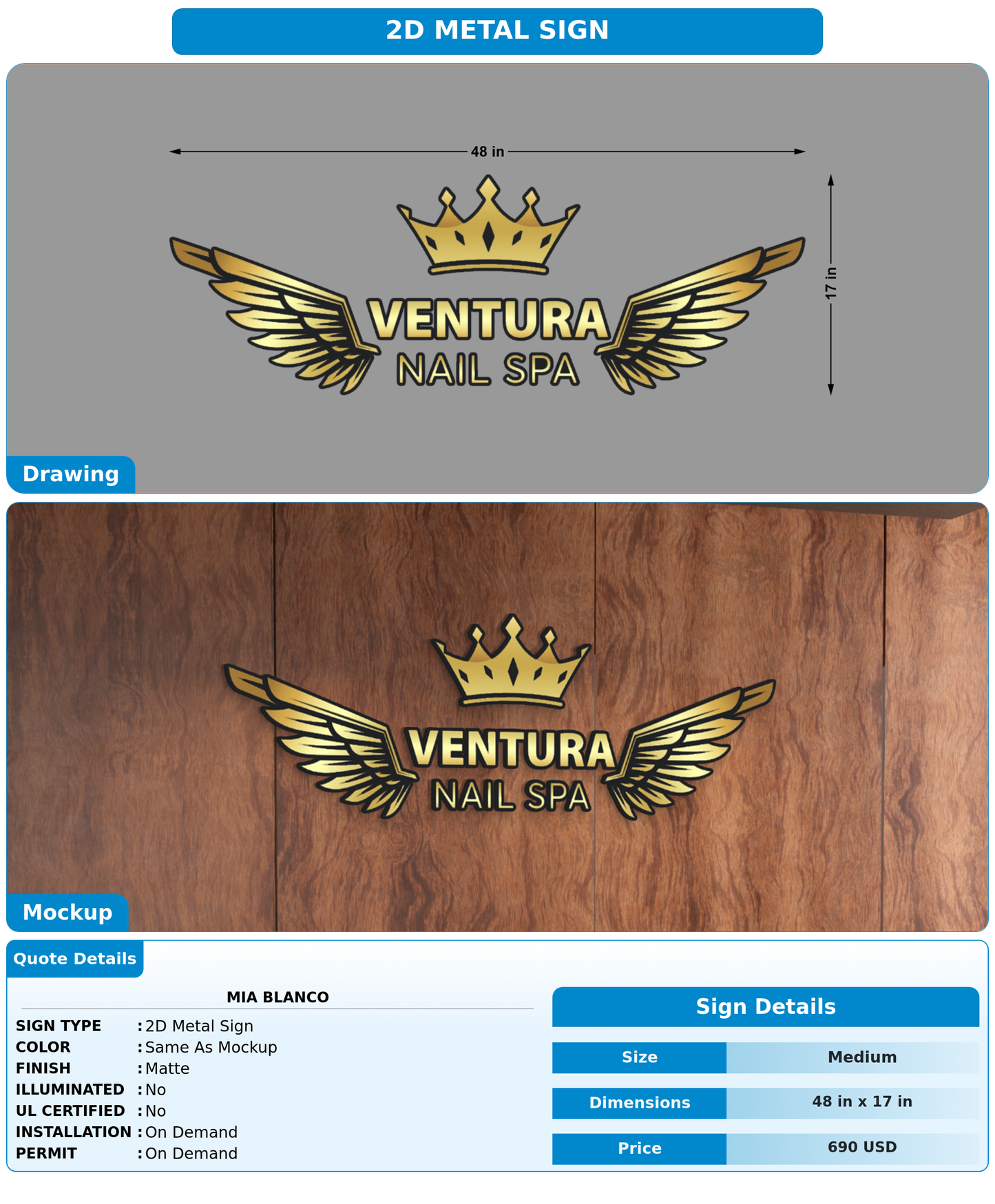 CUSTOM MOCKUP SIGN FOR Mia blanco