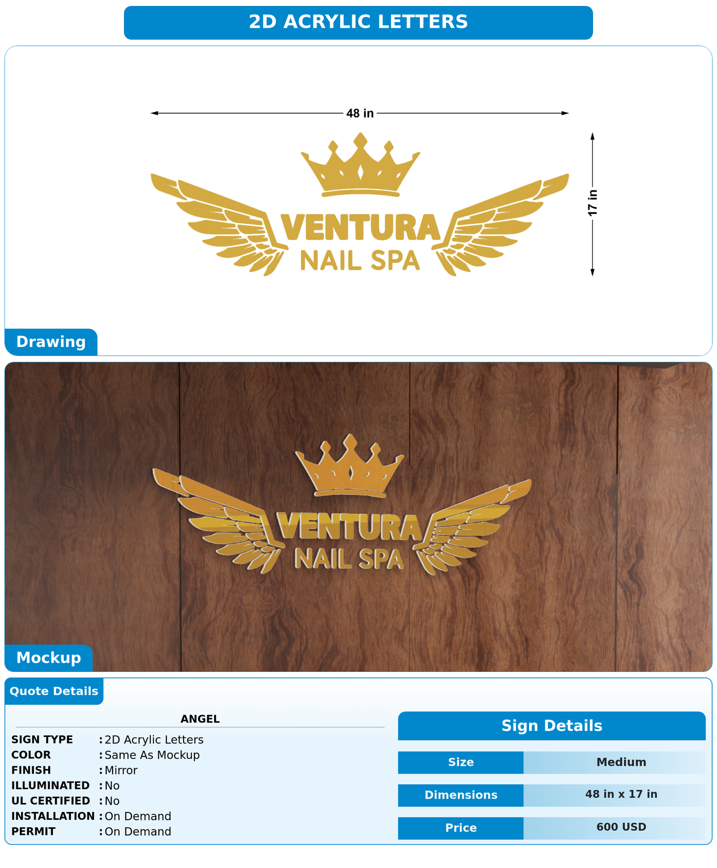 CUSTOM MOCKUP SIGN FOR Angel