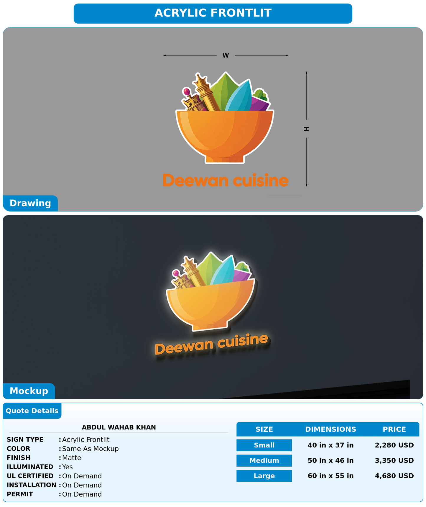CUSTOM MOCKUP SIGN FOR Abdul wahab khan