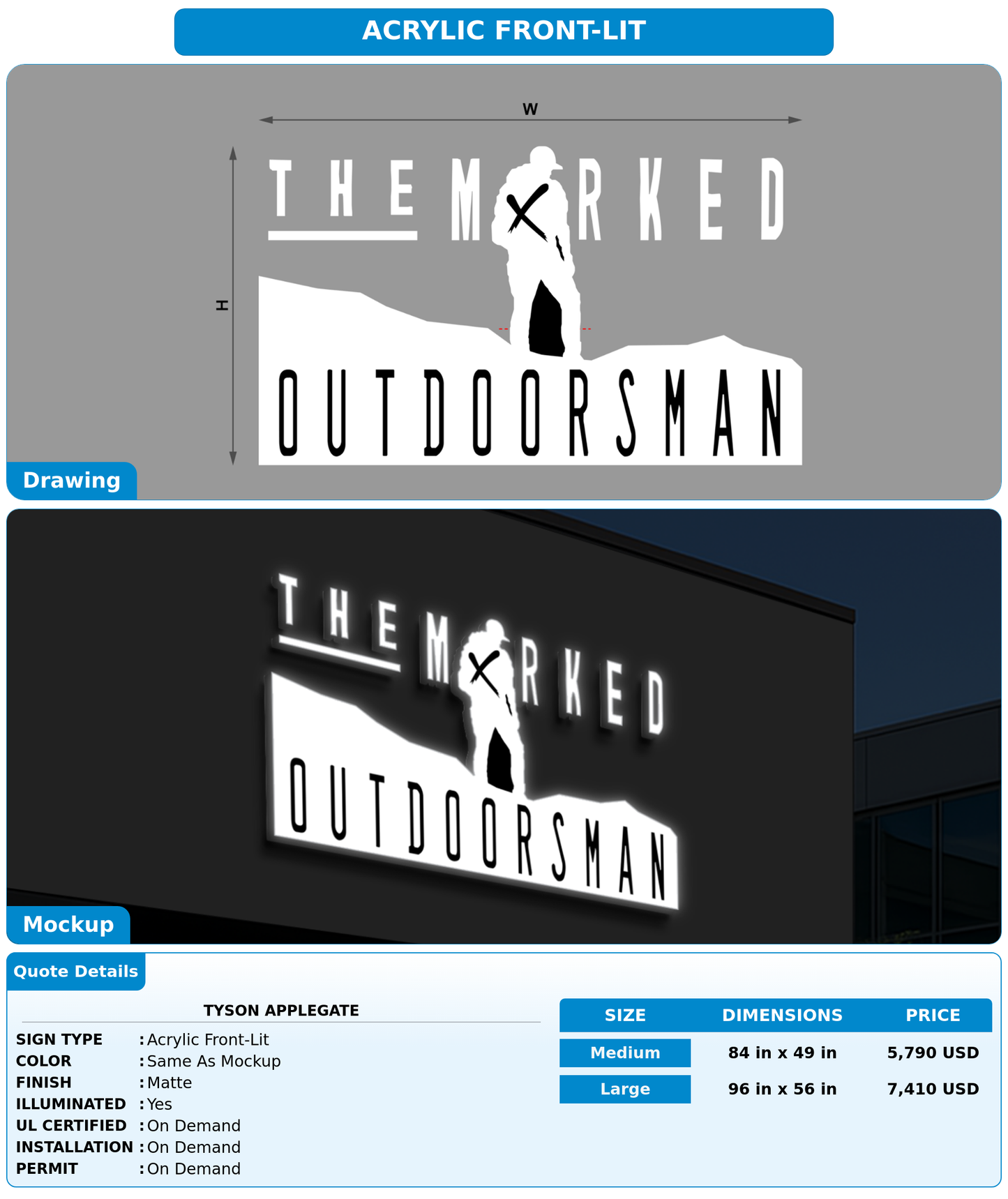 CUSTOM MOCKUP SIGN FOR Tyson Applegate