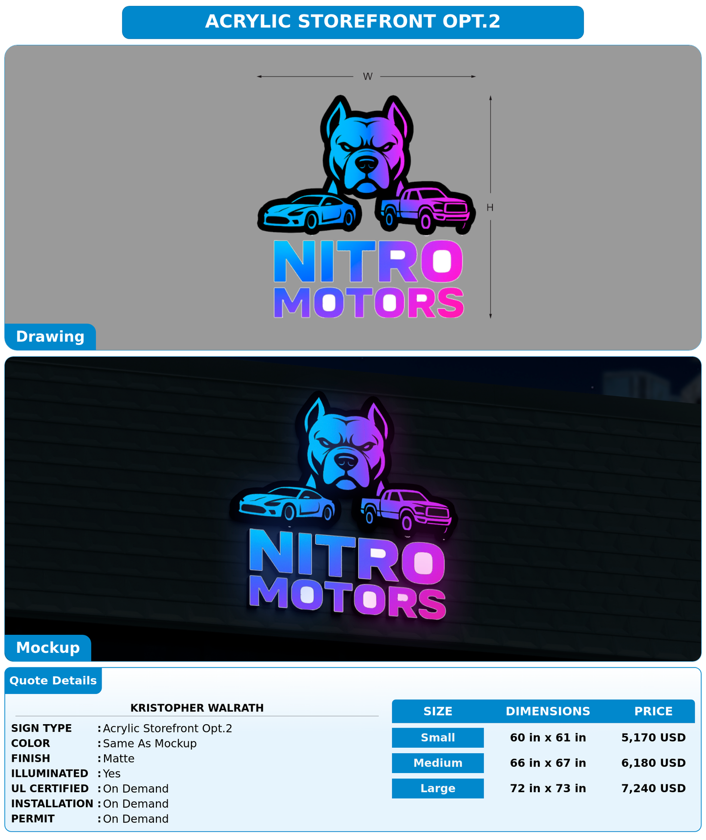 CUSTOM MOCKUP SIGN FOR Kristopher Walrath