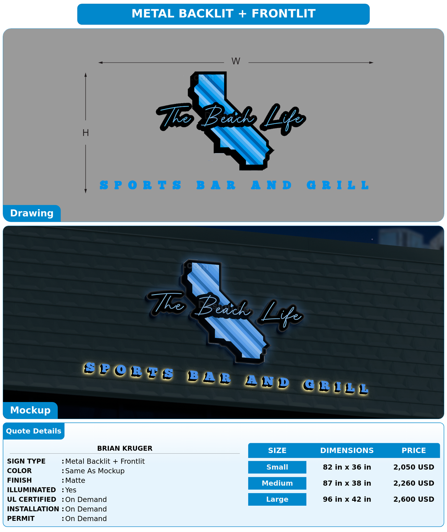 CUSTOM MOCKUP SIGN FOR Brian Kruger