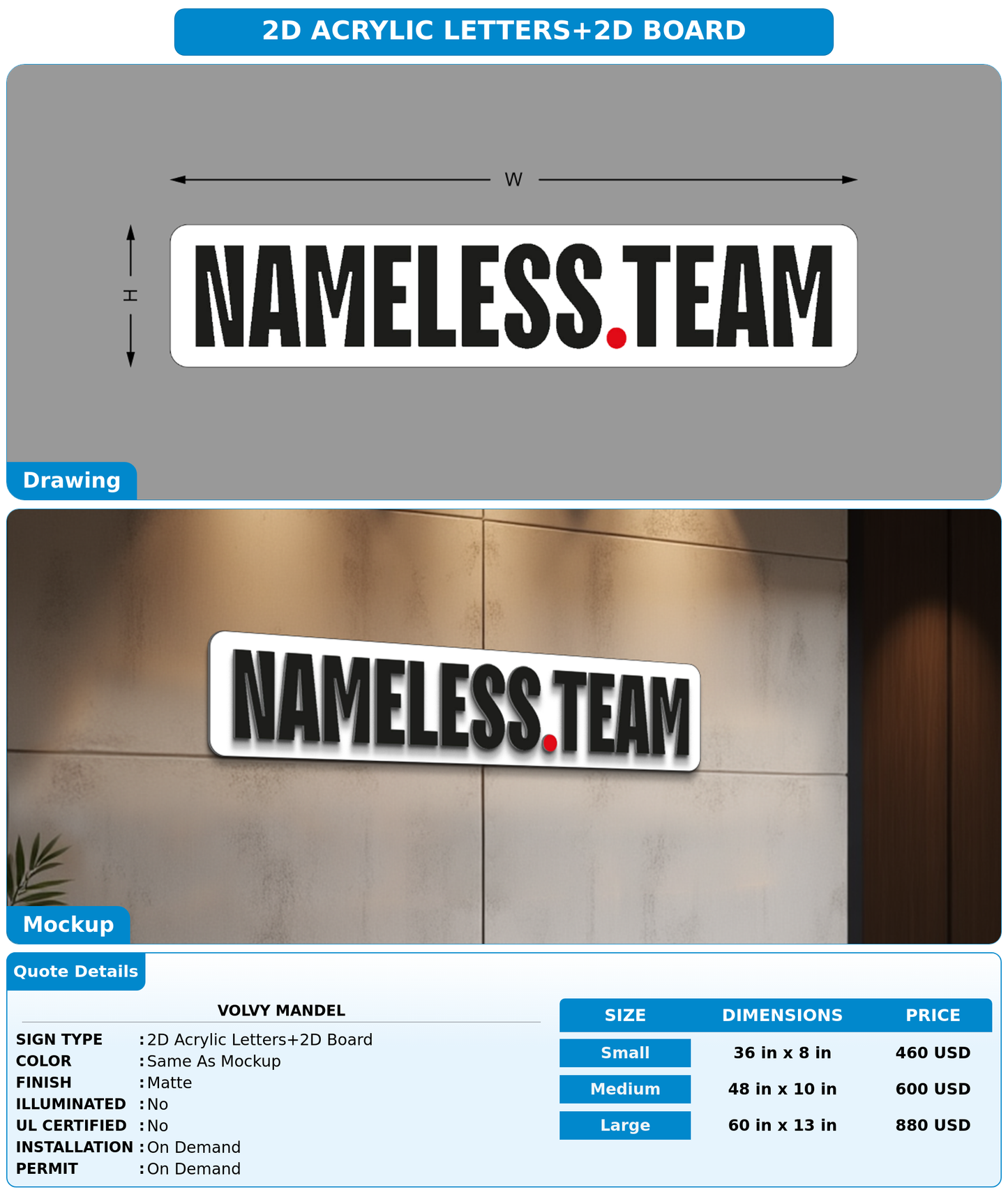 CUSTOM MOCKUP SIGN FOR Volvy Mandel