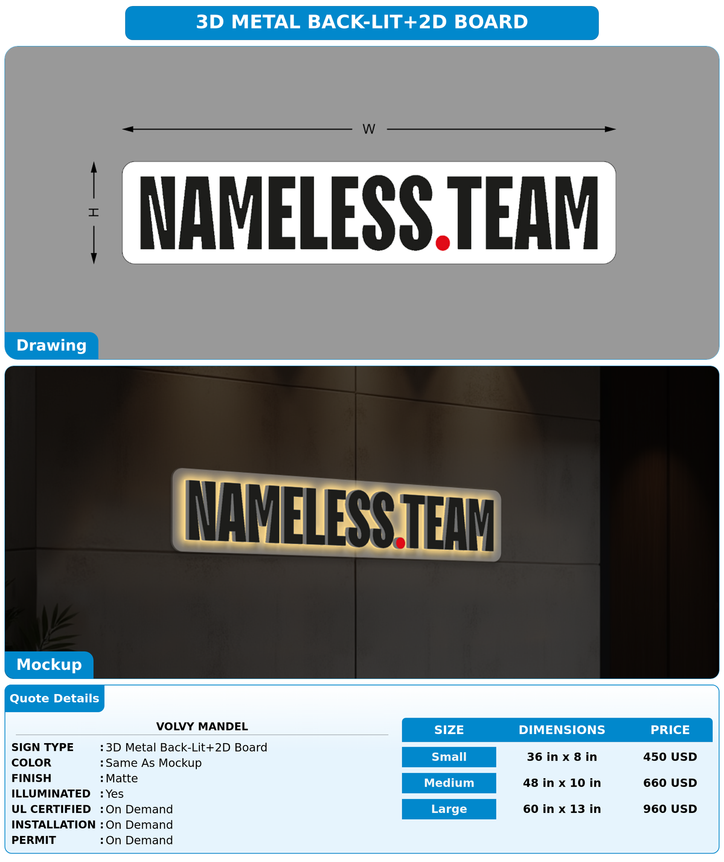 CUSTOM MOCKUP SIGN FOR Volvy Mandel