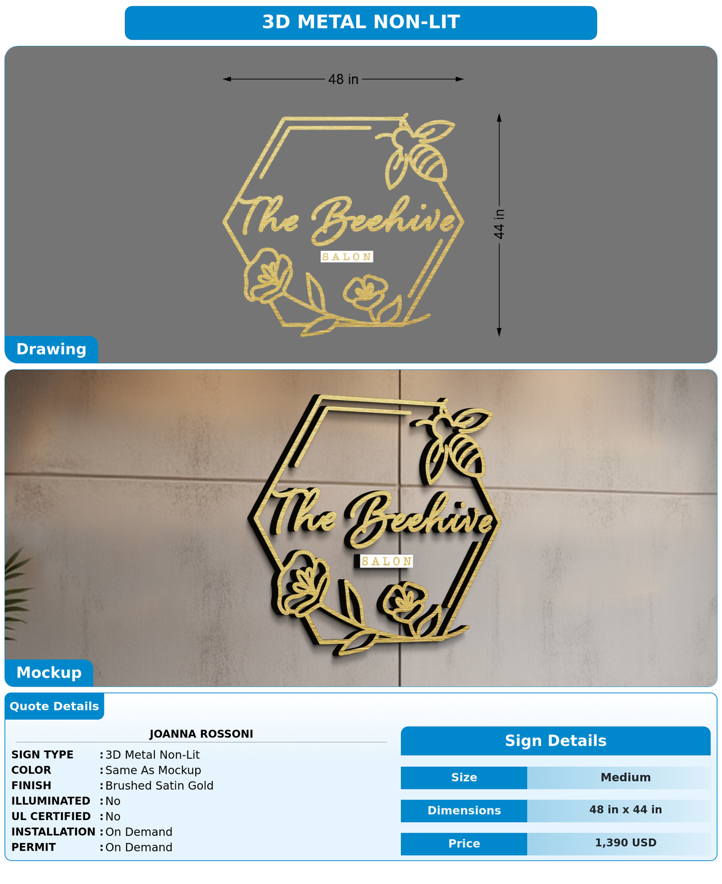 CUSTOM MOCKUP SIGN FOR Joanna Rossoni