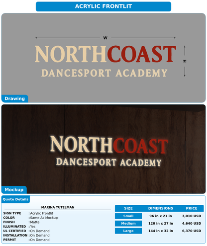 CUSTOM MOCKUP SIGN FOR Marina Tutelman