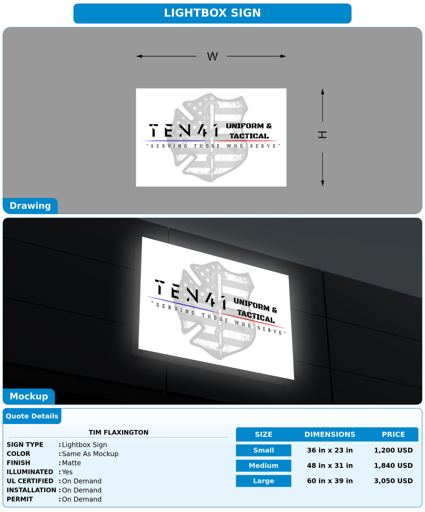 CUSTOM MOCKUP SIGN FOR Tim Flaxington