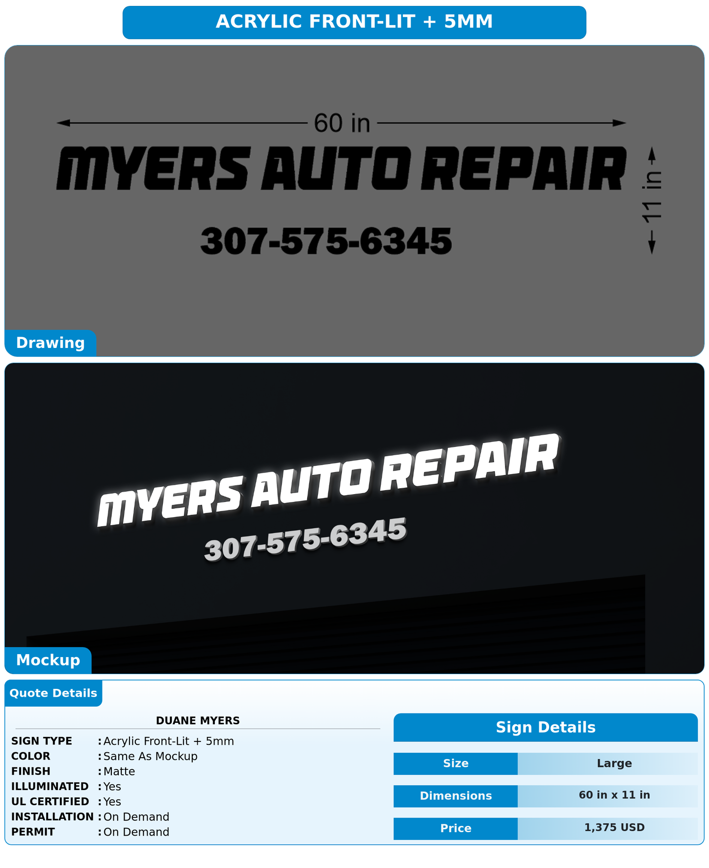 CUSTOM MOCKUP SIGN FOR Duane Myers