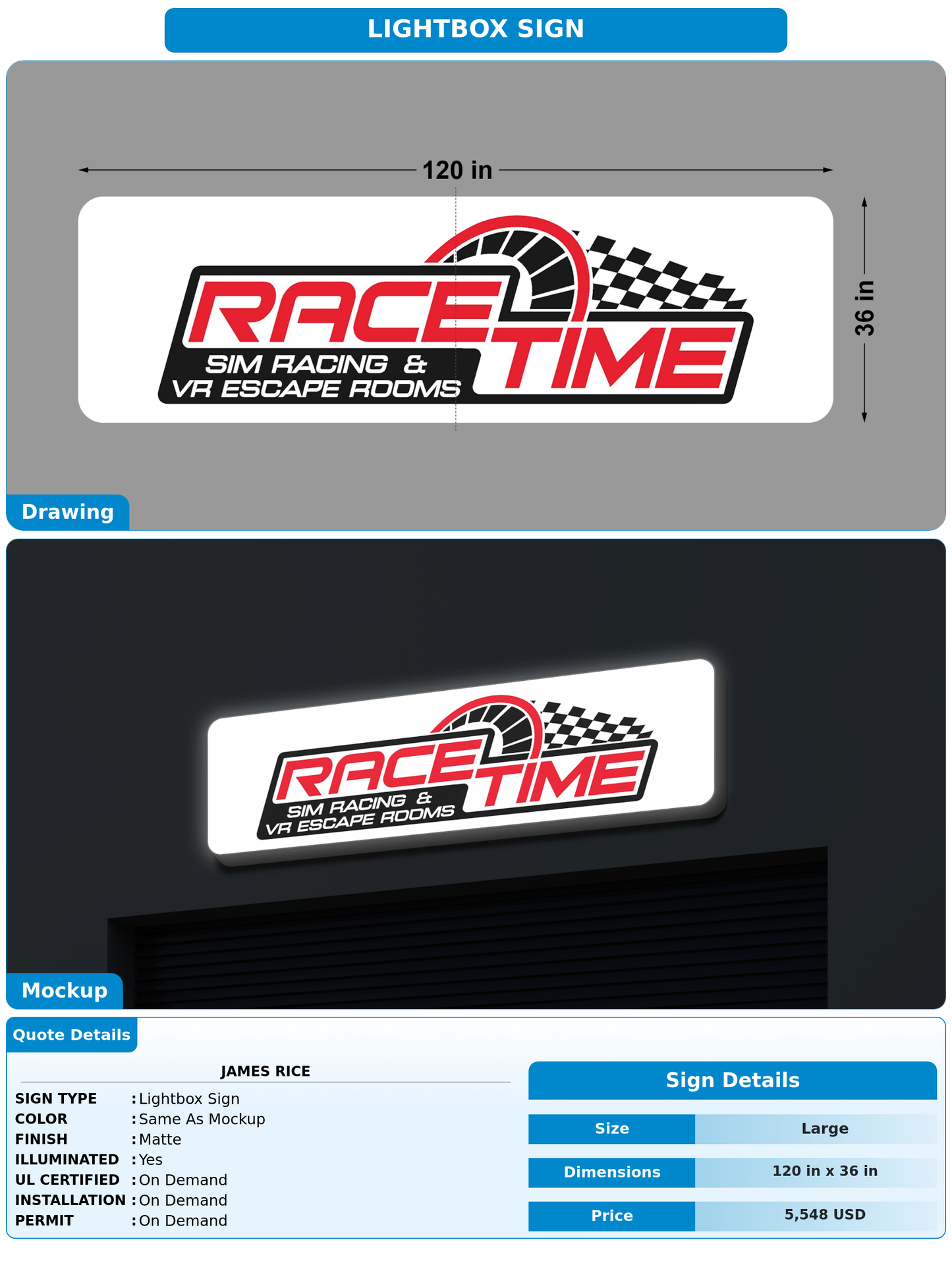 CUSTOM MOCKUP SIGN FOR james rice