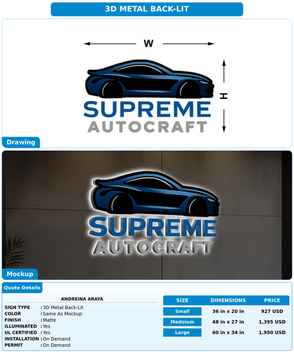 CUSTOM MOCKUP SIGN FOR Andreina Araya