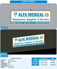 CUSTOM MOCKUP SIGN FOR Alfa Medical Supply
