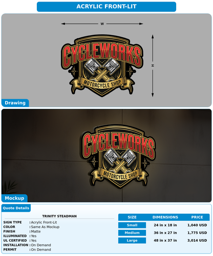 CUSTOM MOCKUP SIGN FOR Trinity Steadman