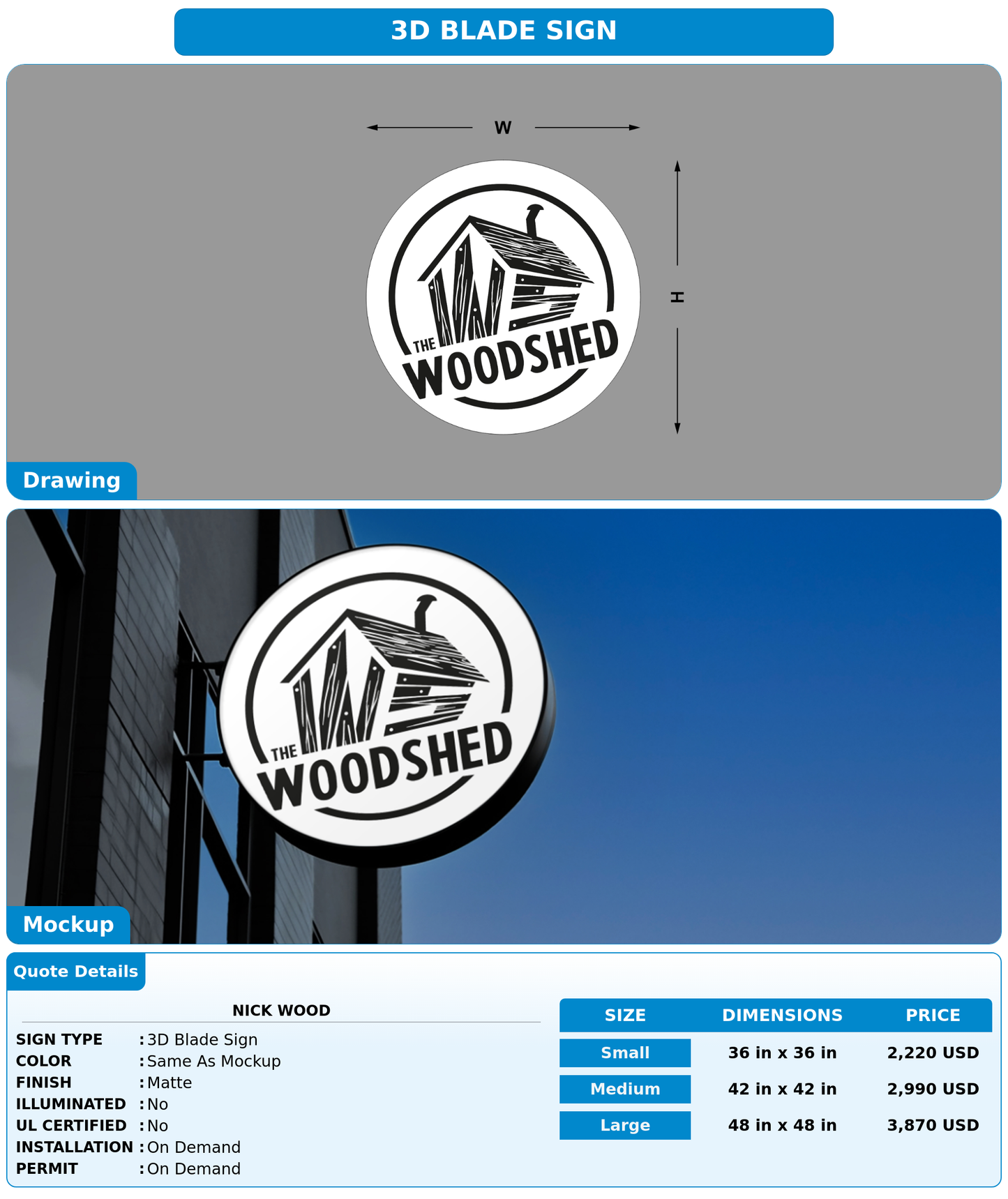 CUSTOM MOCKUP SIGN FOR Nick  wood