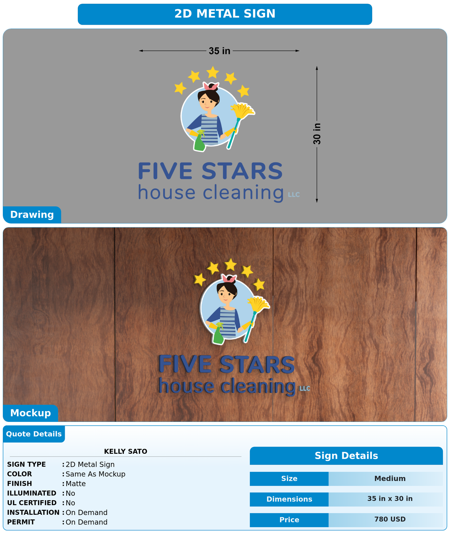 CUSTOM MOCKUP SIGN FOR Kelly sato