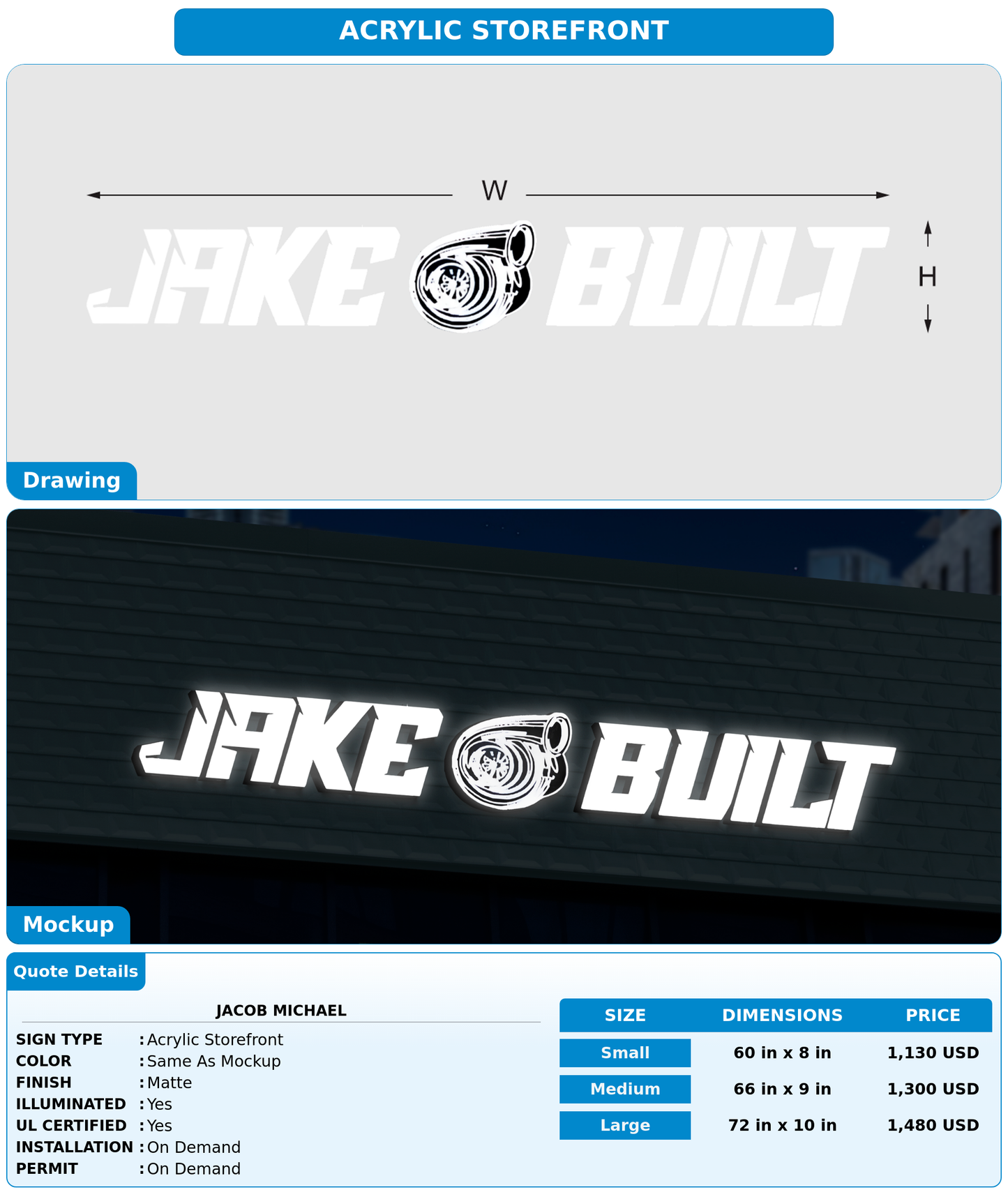 CUSTOM MOCKUP SIGN FOR Jacob Michael