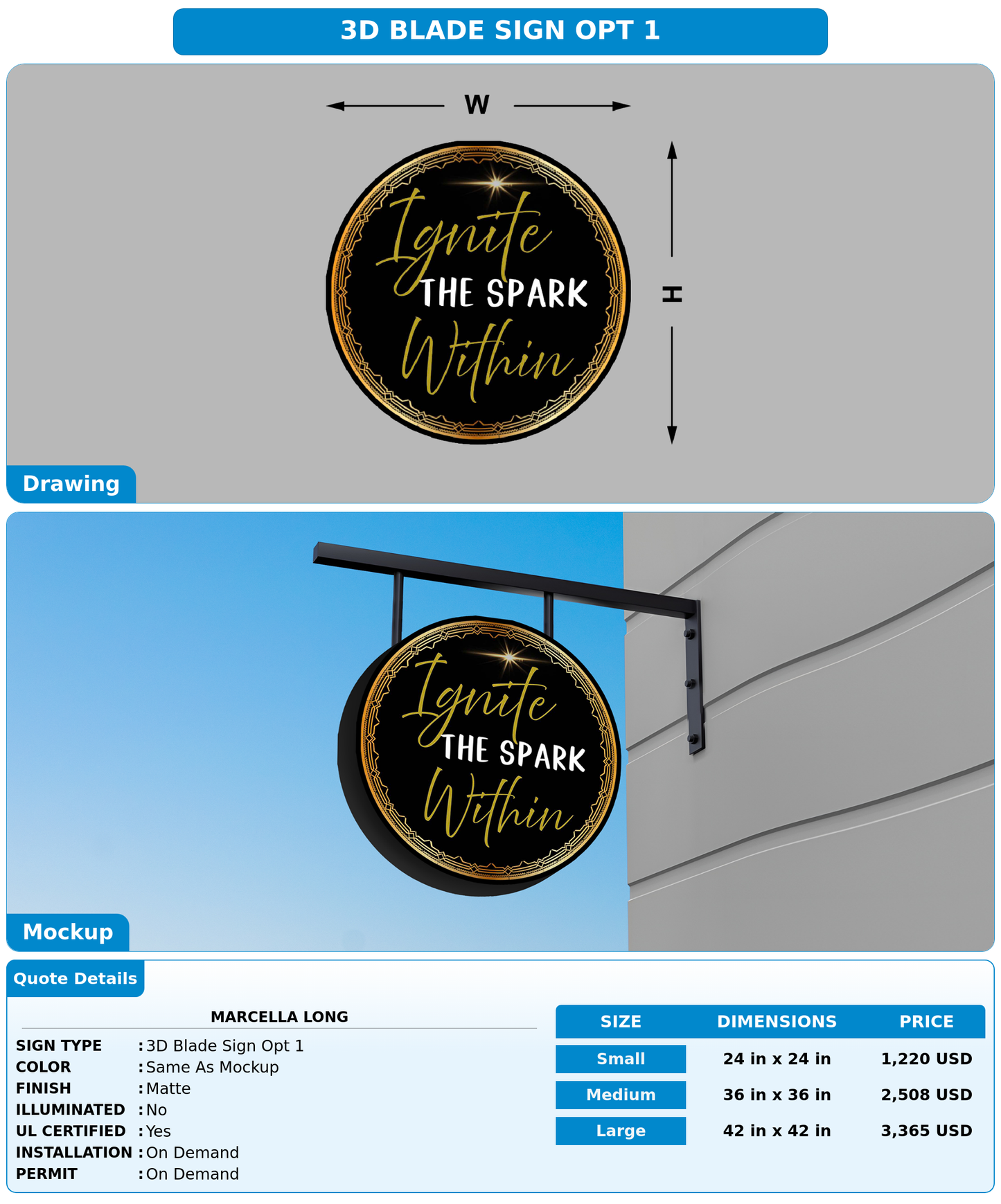 CUSTOM MOCKUP SIGN FOR Marcella Long