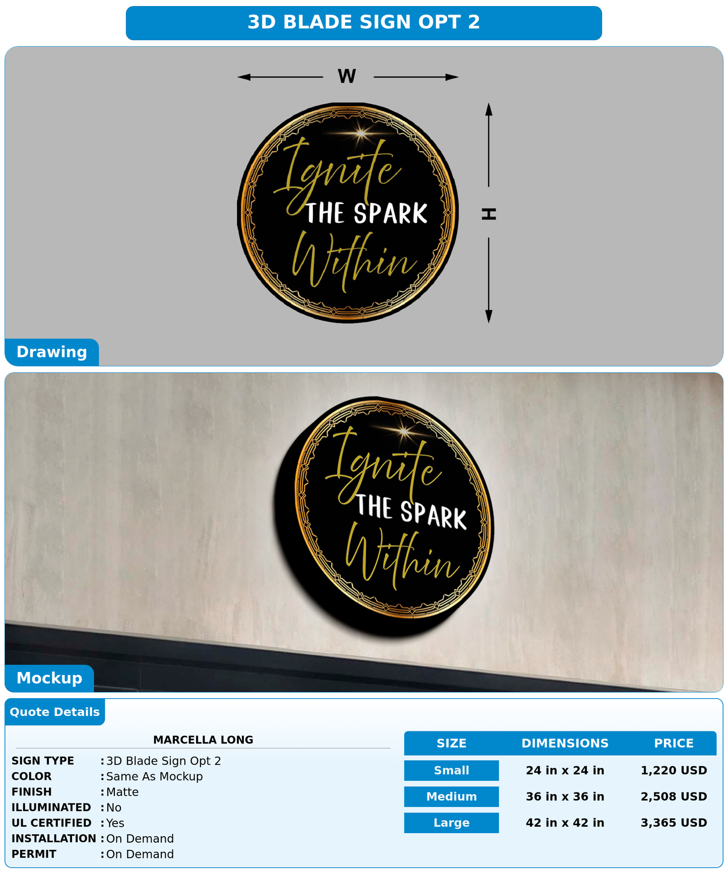 CUSTOM MOCKUP SIGN FOR Marcella Long
