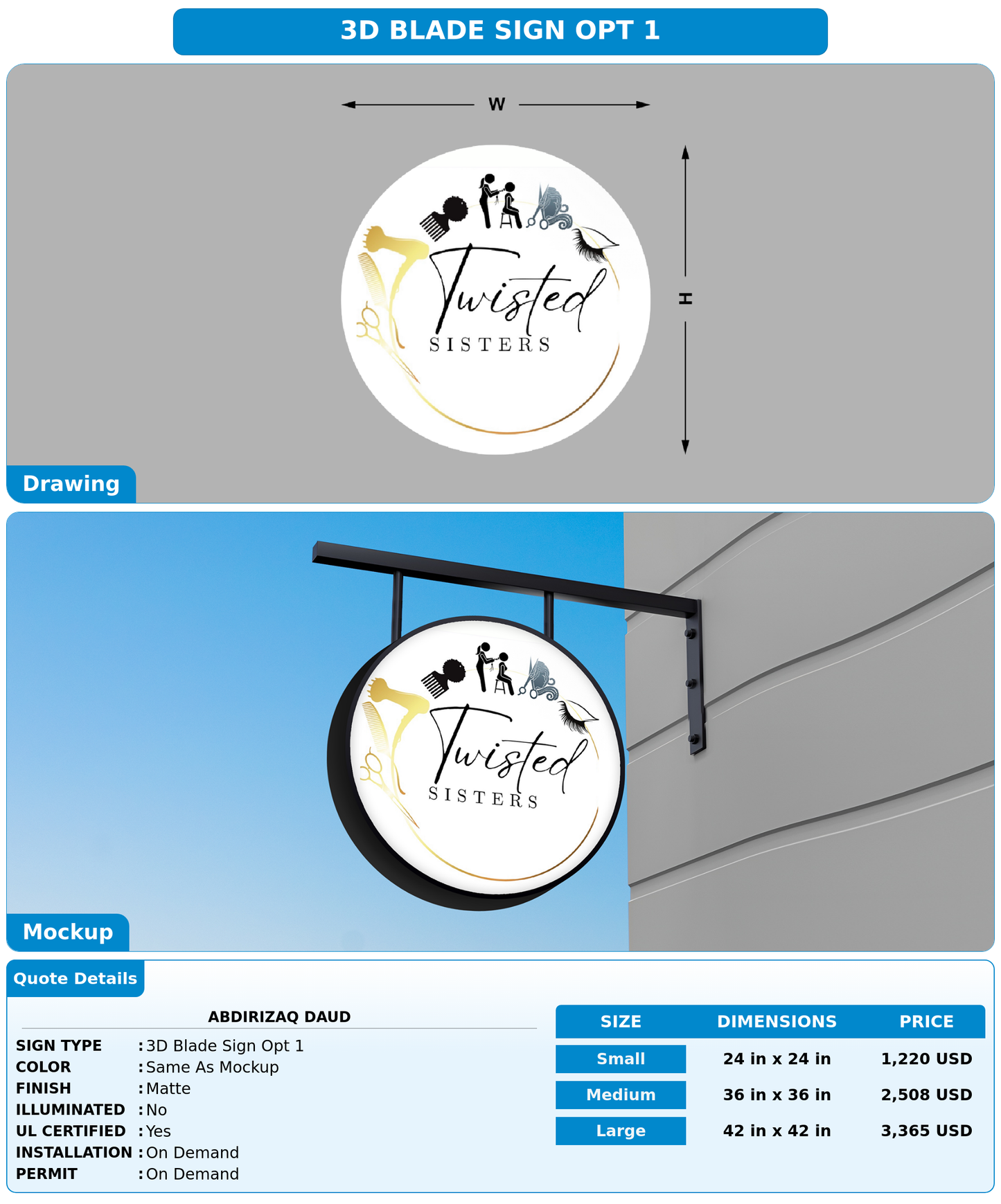 CUSTOM MOCKUP SIGN FOR Abdirizaq Daud