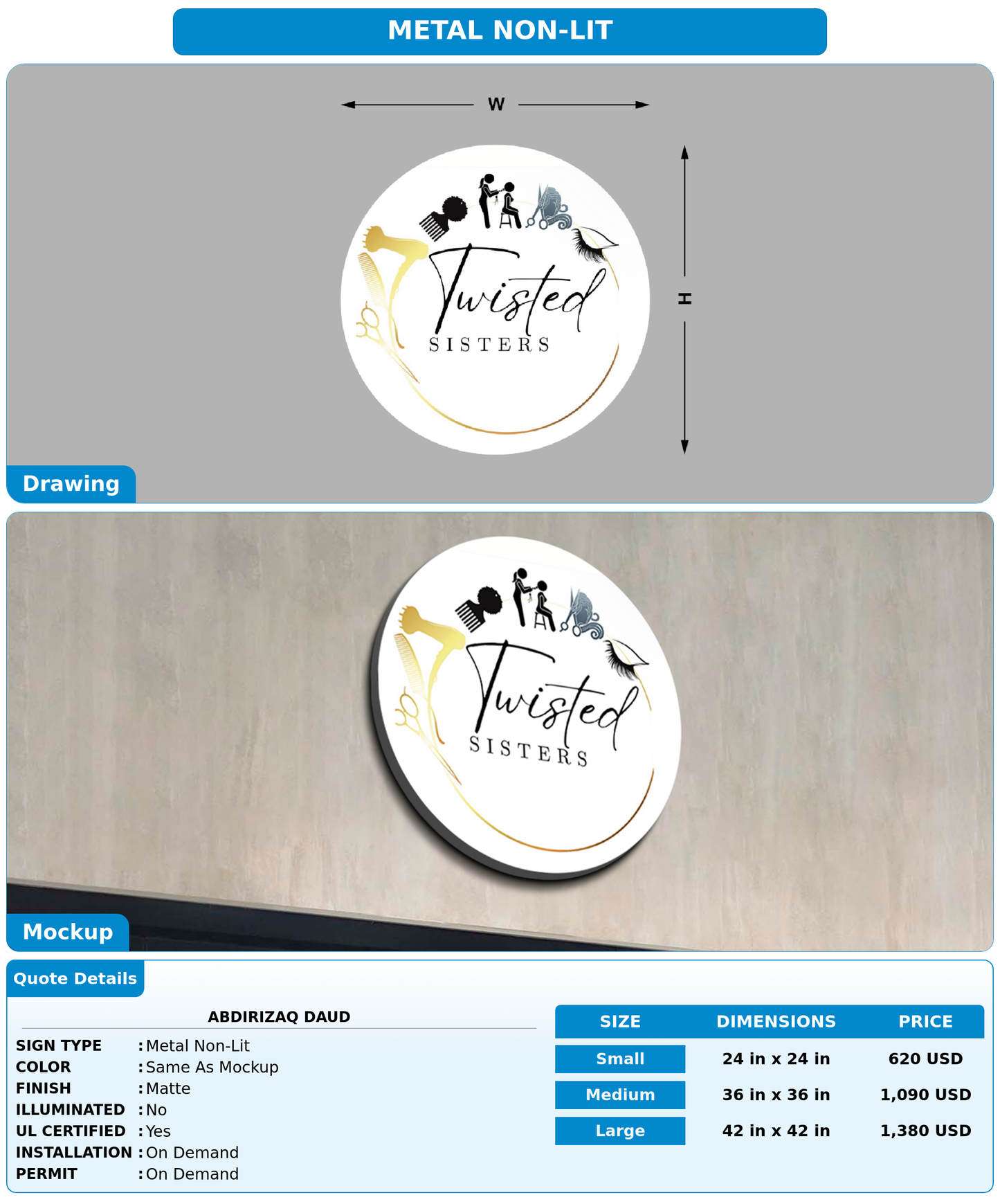 CUSTOM MOCKUP SIGN FOR Abdirizaq Daud