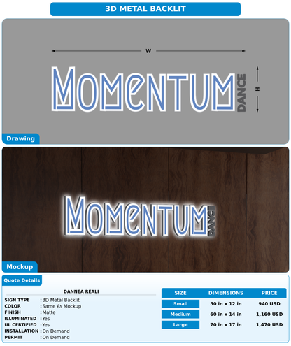 CUSTOM MOCKUP SIGN FOR Dannea Reali