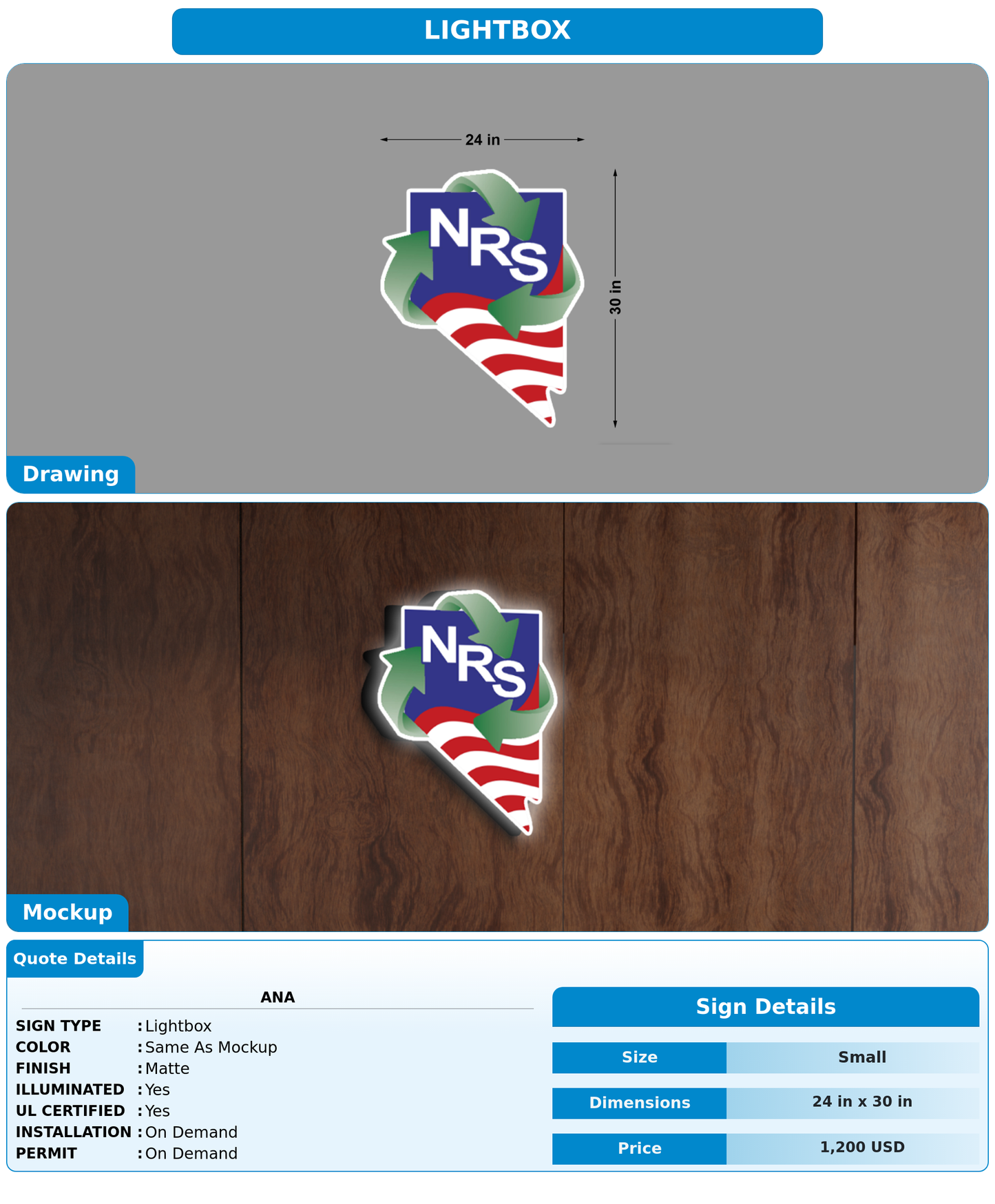 CUSTOM MOCKUP SIGN FOR ana