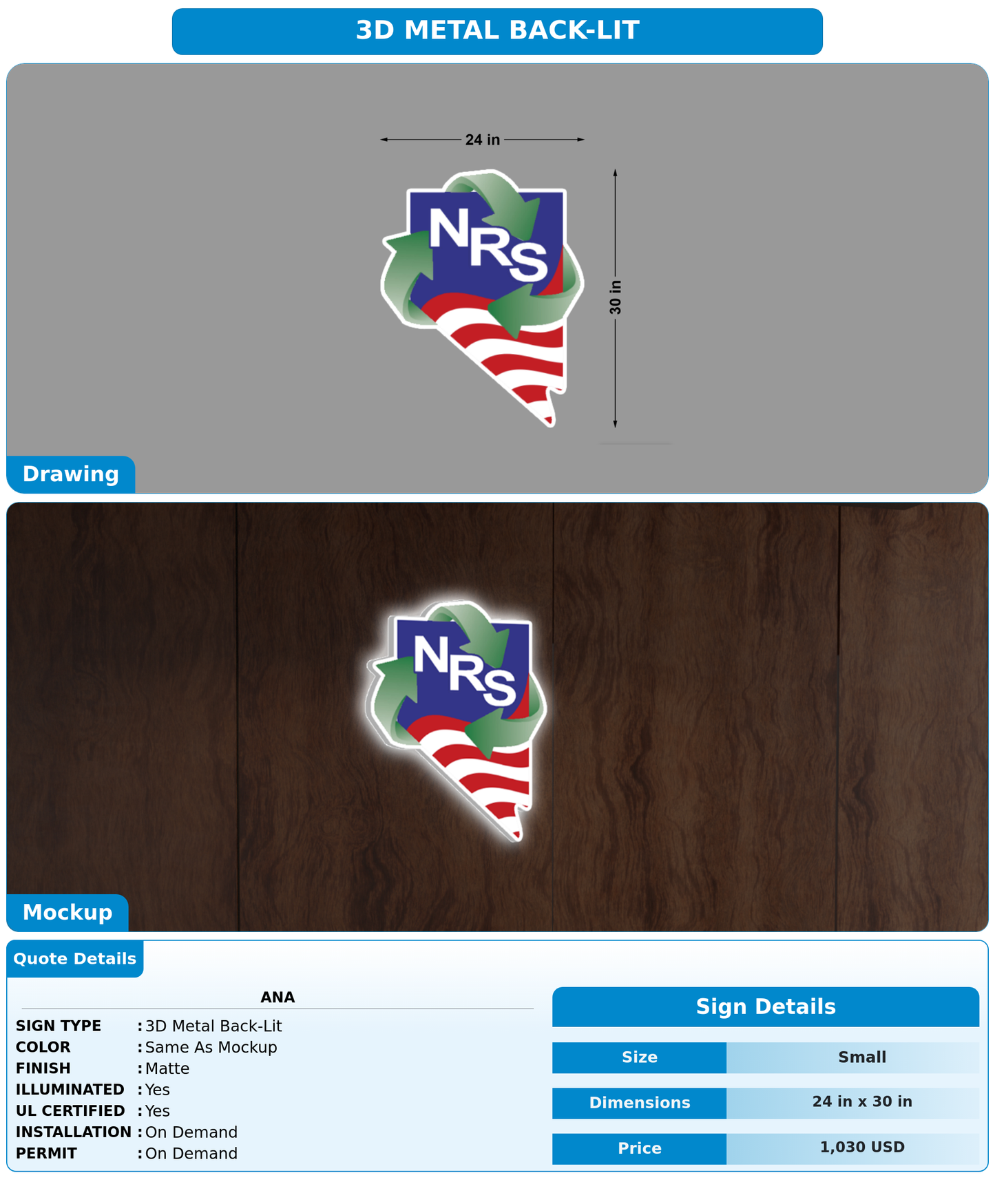 CUSTOM MOCKUP SIGN FOR ana