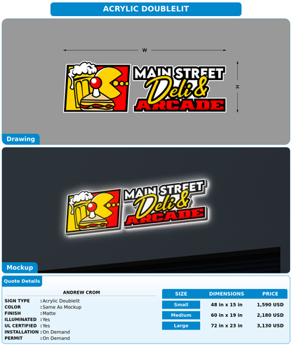 CUSTOM MOCKUP SIGN FOR Andrew Crom