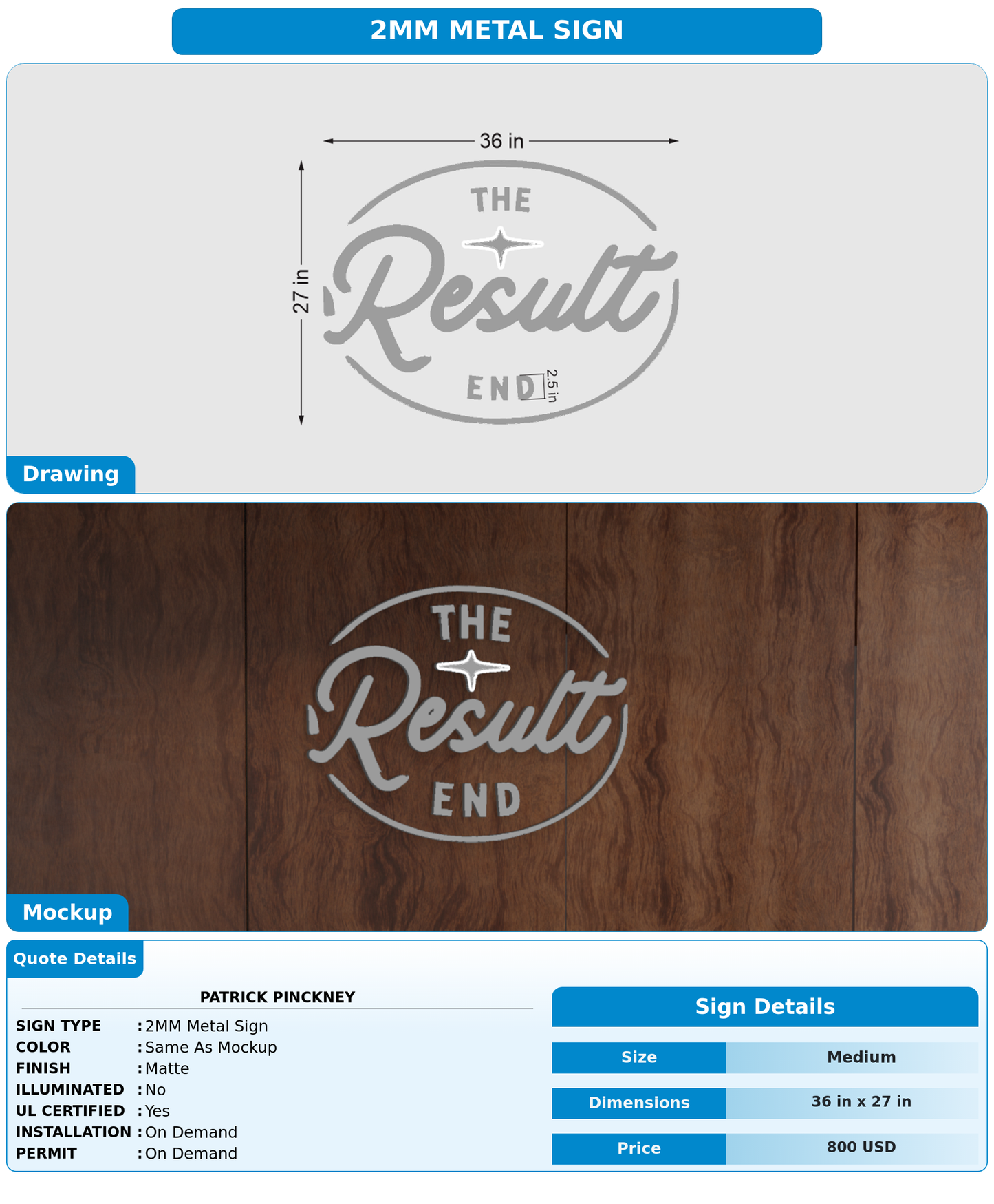 CUSTOM MOCKUP SIGN FOR Patrick Pinckney