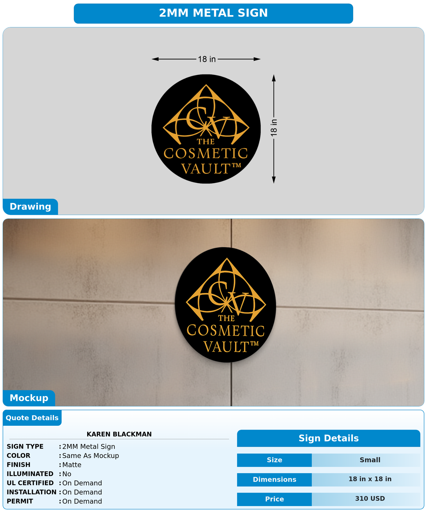 CUSTOM MOCKUP SIGN FOR Karen Blackman