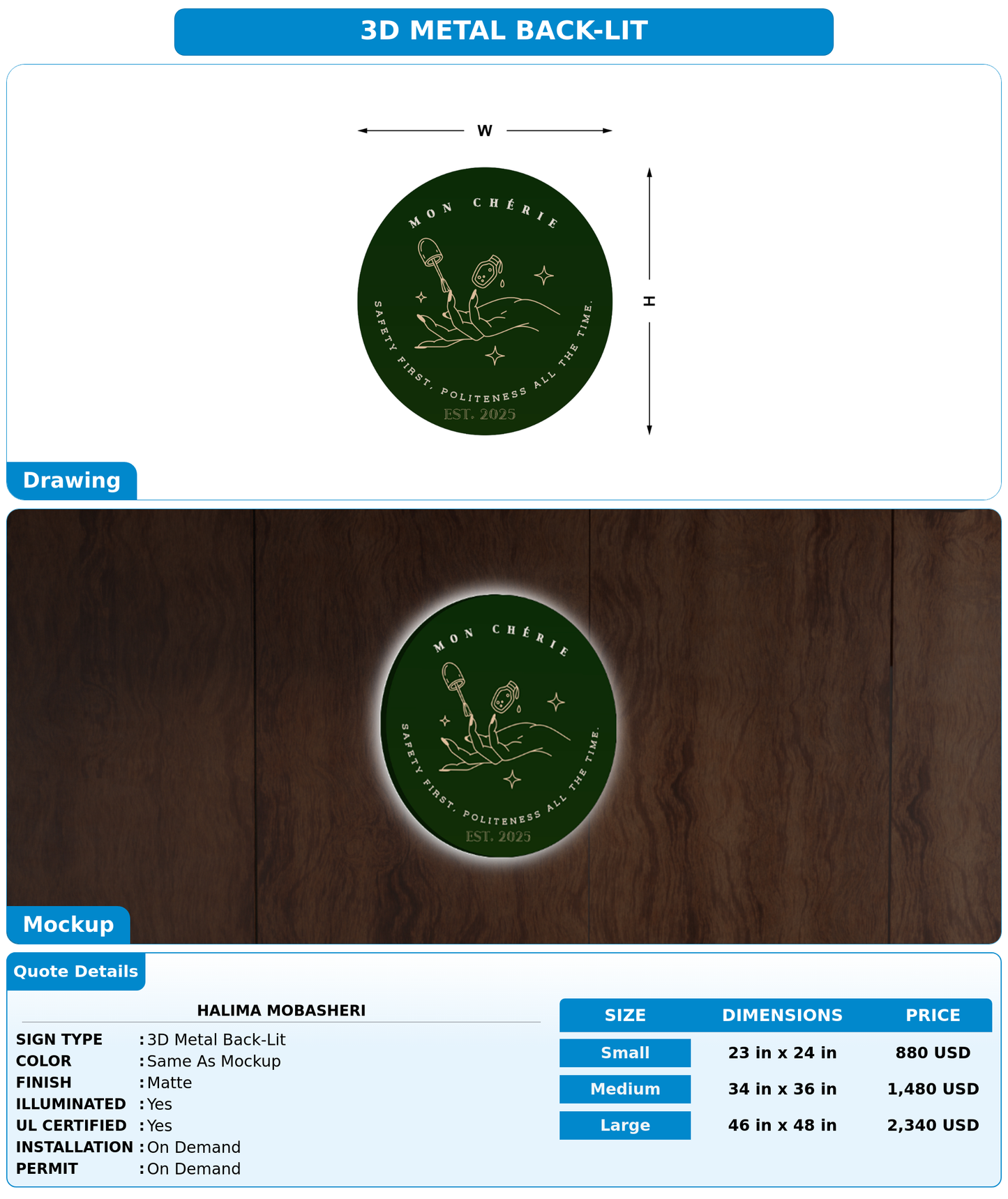 CUSTOM MOCKUP SIGN FOR Halima Mobasheri