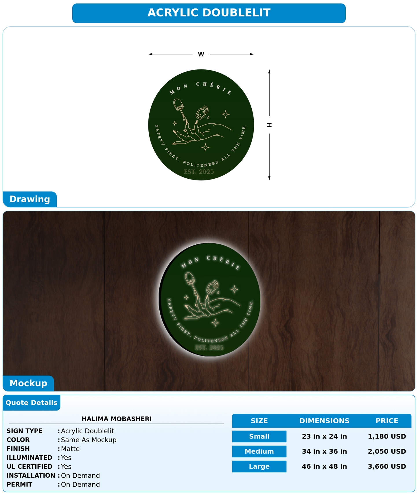 CUSTOM MOCKUP SIGN FOR Halima Mobasheri
