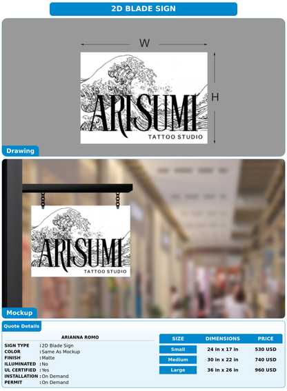 CUSTOM MOCKUP SIGN FOR Arianna Romo