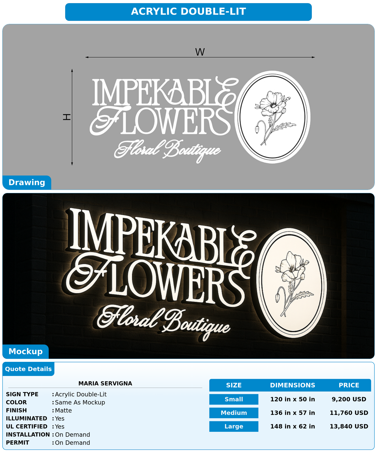 CUSTOM MOCKUP SIGN FOR Maria Servigna