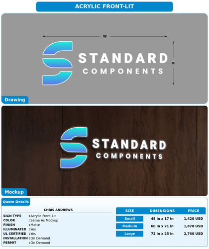 CUSTOM MOCKUP SIGN FOR Chris Andrews