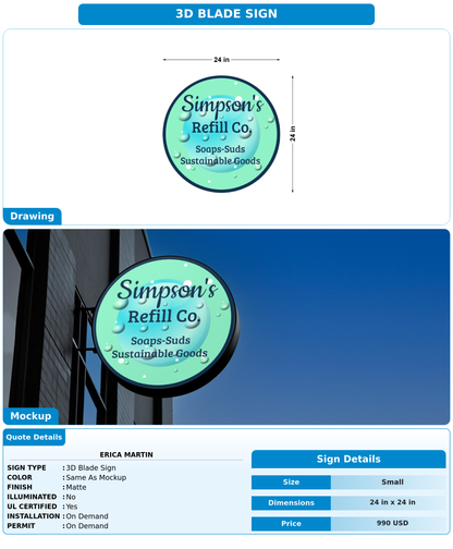 CUSTOM MOCKUP SIGN FOR ERICA MARTIN