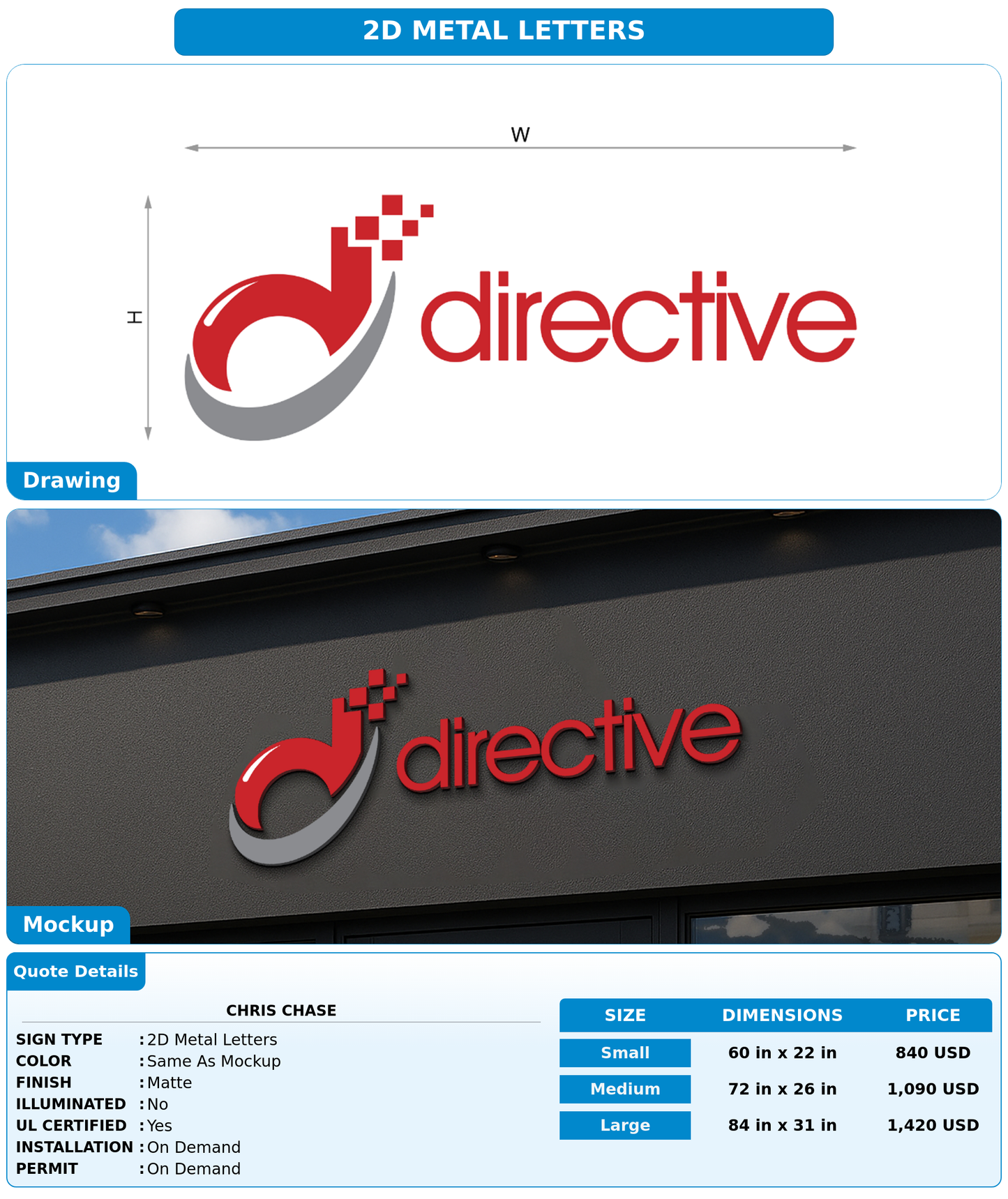 CUSTOM MOCKUP SIGN FOR Chris Chase