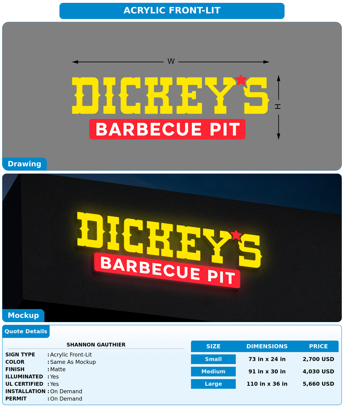 CUSTOM MOCKUP SIGN FOR Shannon Gauthier